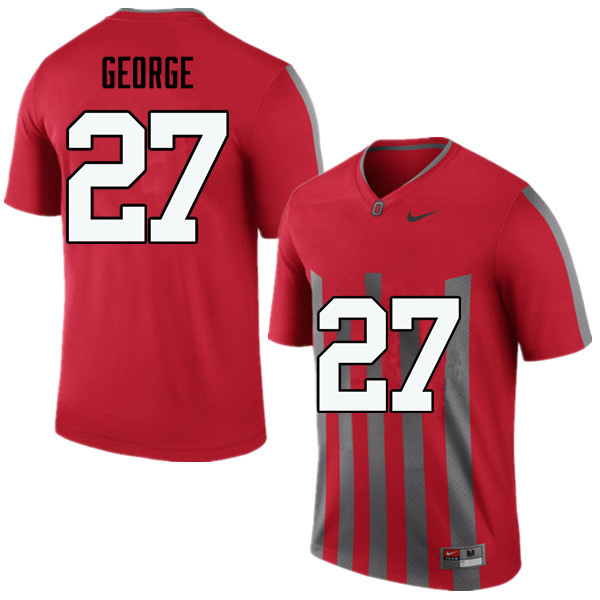 Men Ohio State Buckeyes #27 Eddie George College Football Jerseys Game-Throwback